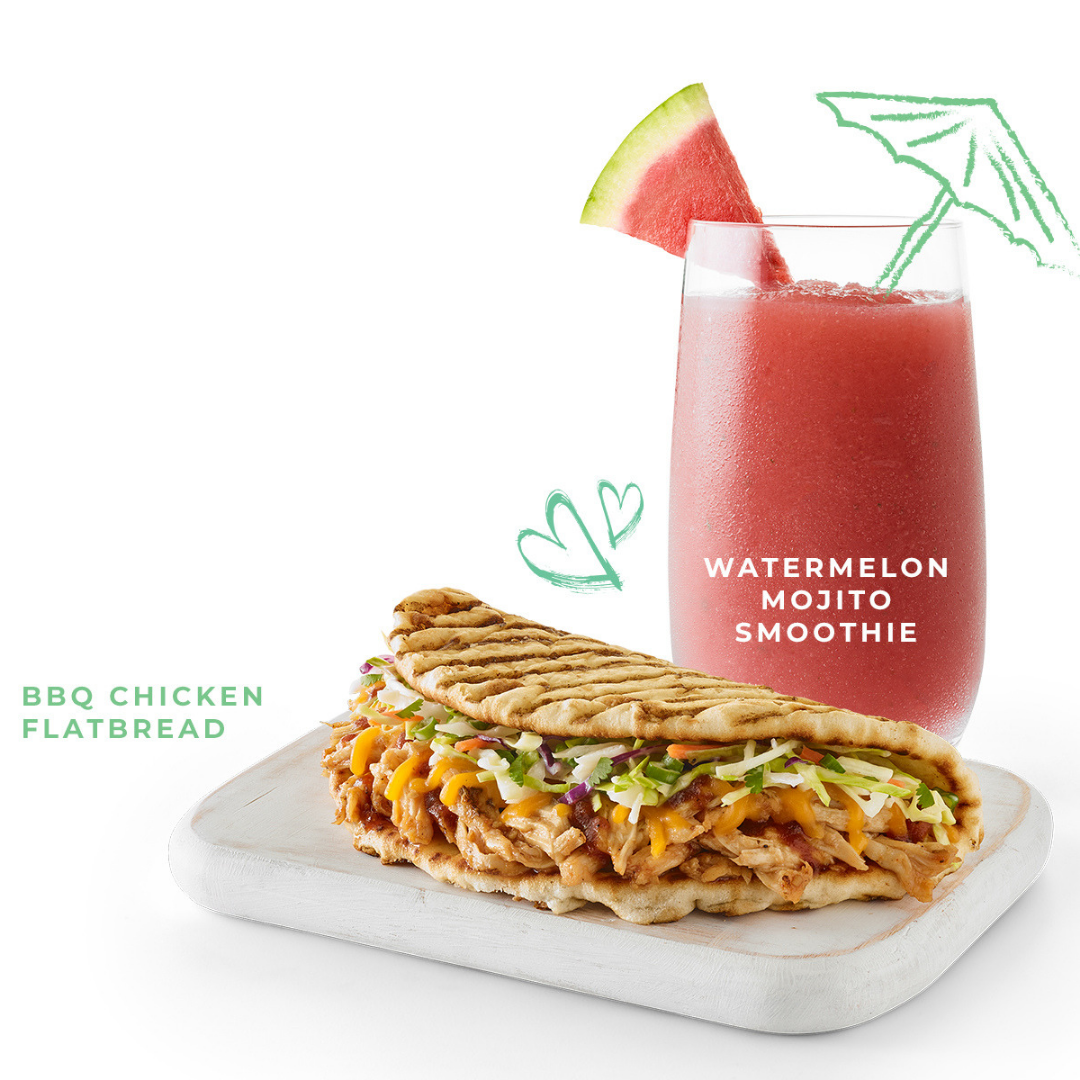 Tropical Smoothie Cafe | Watermelon Mojito Smoothie / BBQ Chicken Flatbread